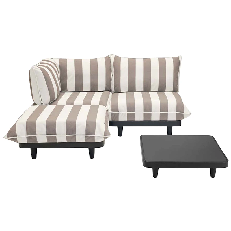 Paletti Sofa Medium Med Salongbord, Stripe Cacao (Left)