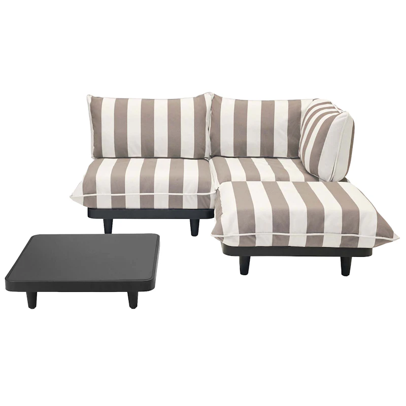 Paletti Sofa Medium Med Salongbord, Stripe Cacao (Right)