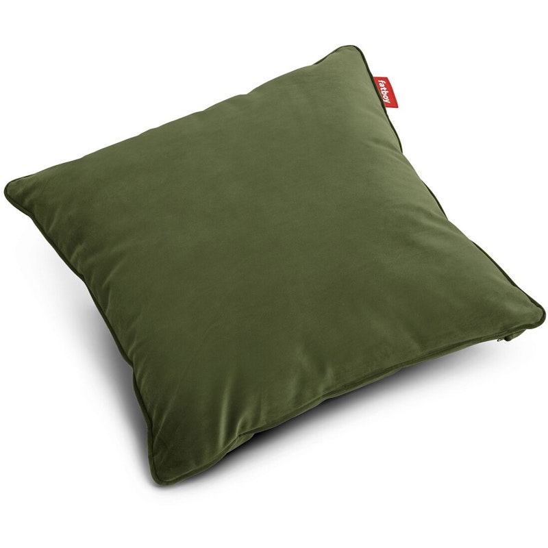 Square Velvet Recycled Pute, Deep Green