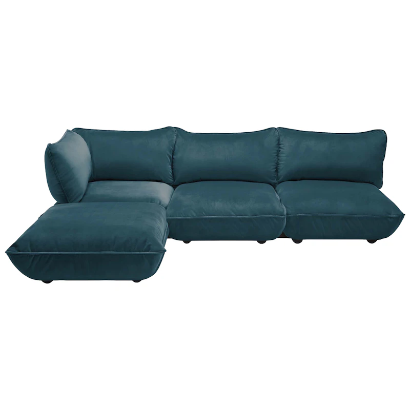 Sumo Hjørnesofa Fløyel, Petrol