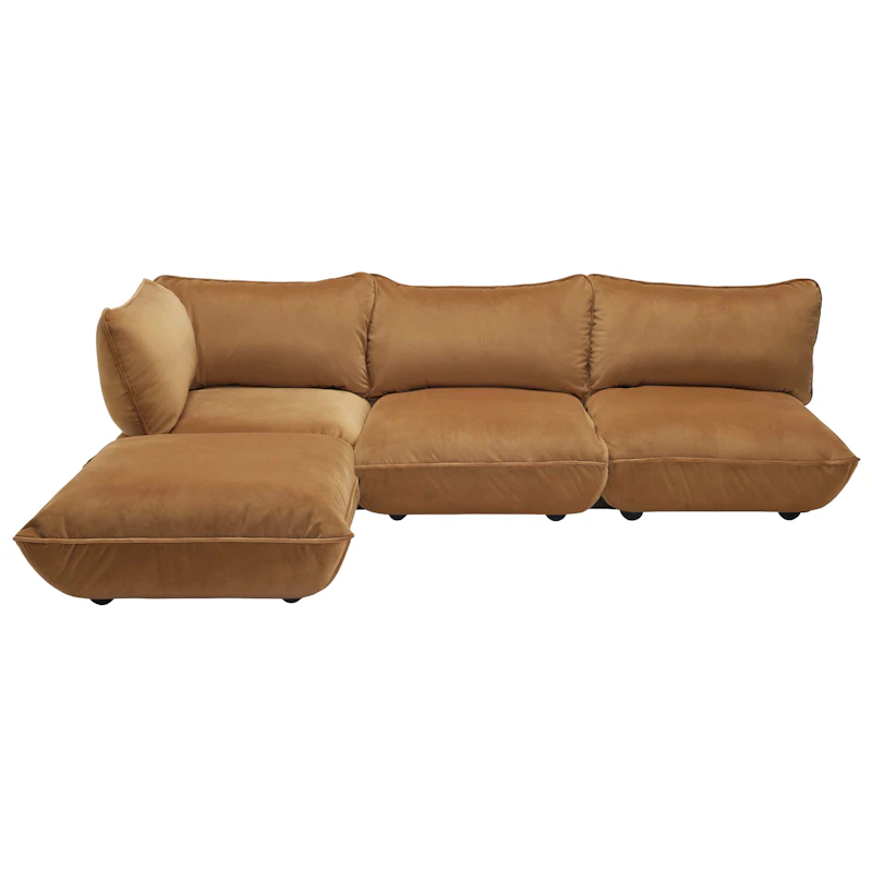 Sumo Hjørnesofa Fløyel, Almond