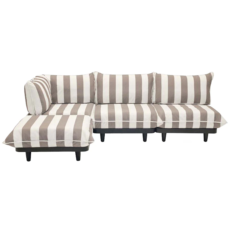 Paletti Modulsofa 3-seters Med Sjeselong, Stripe Cacao