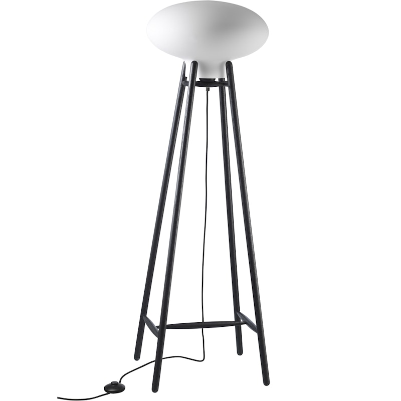 U5 Hiti Gulvlampe, Svart Eik/Opal White