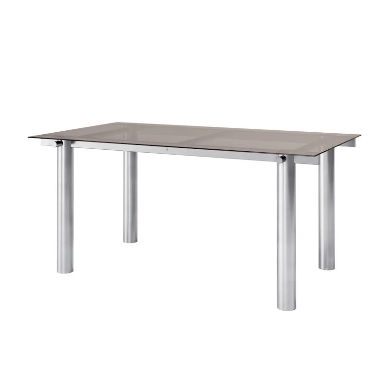 Atura Spisebord 160x90 cm, Rustfritt Stål / Tinded Glass