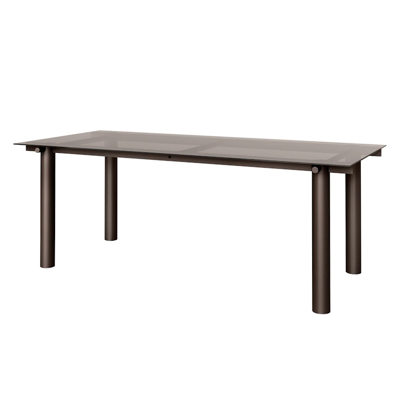 Atura Spisebord 200x90 cm, Tinded Glass / Dark Chocolate