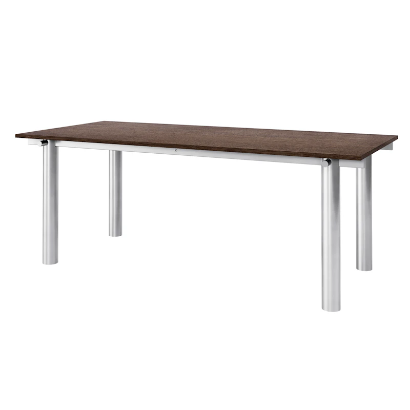 Atura Spisebord 200x90 cm, Rustfritt Stål / Dark Stained