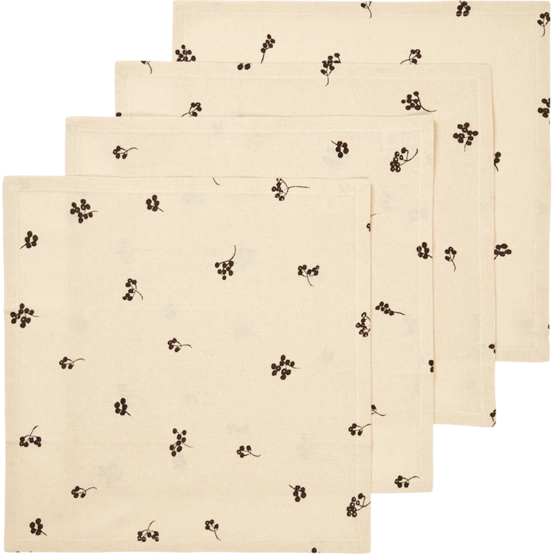 Baies Serviett 4-pk, Natural / Dark Chocolate