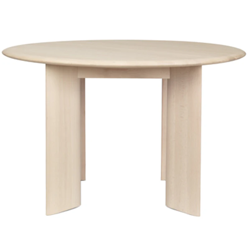 Bevel Bord Ø117 cm, White Oiled Beech
