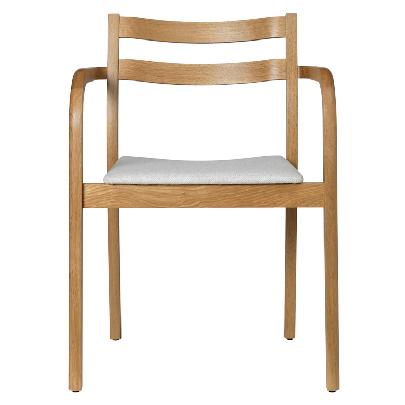 Boda Lenestol med armlener, Off-white / Naturlig Ek
