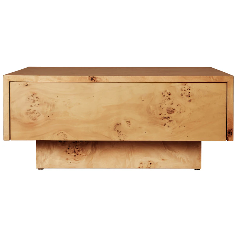 Burl Salongbord Med Oppbevaring 70x70 cm, Naturlig Masurved