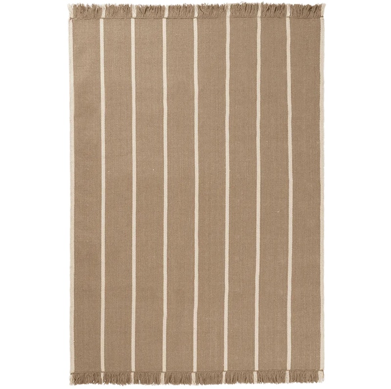 Calm Kelim Teppe 140x200 cm Off-white / Dark Sand