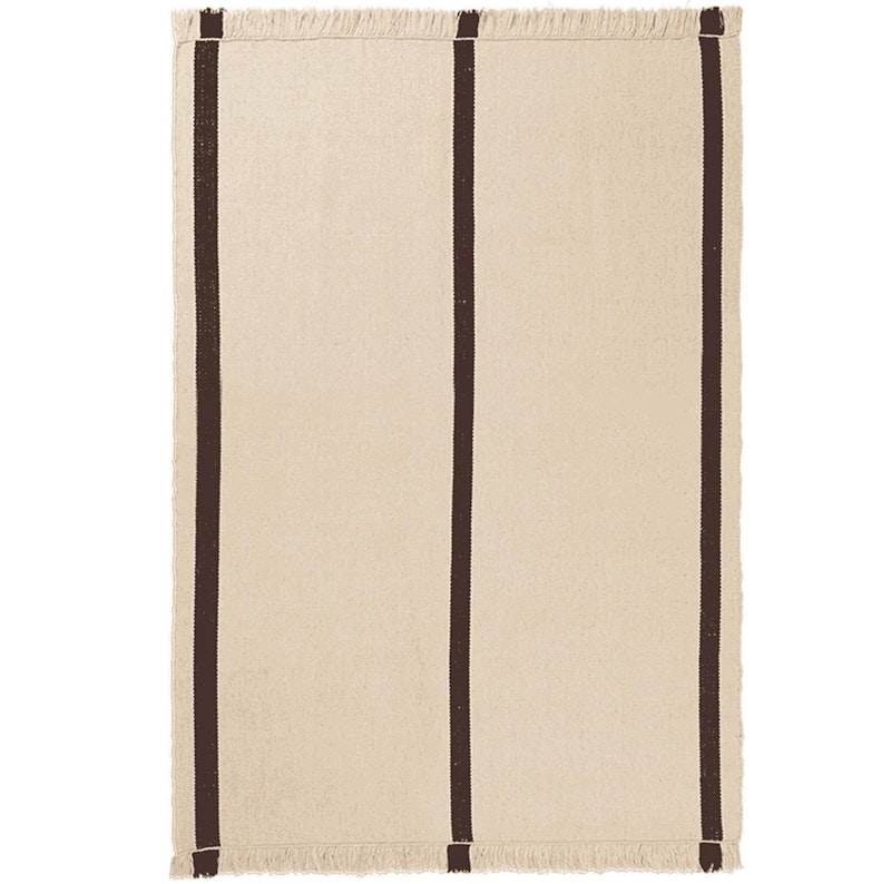 Calm Kelim Teppe 140x200 cm Off-white / Coffee