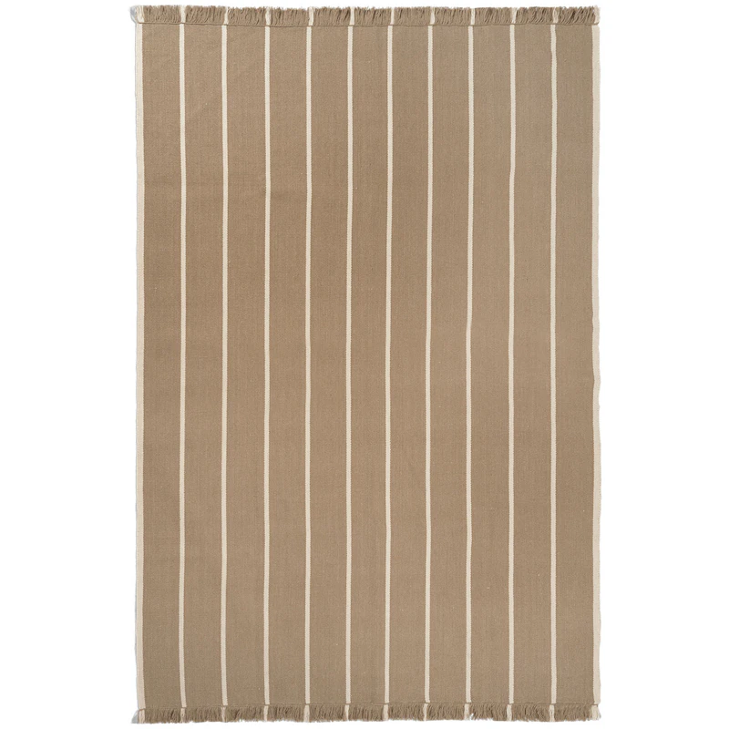 Calm Kelim Teppe 200x300 cm Off-white / Dark Sand