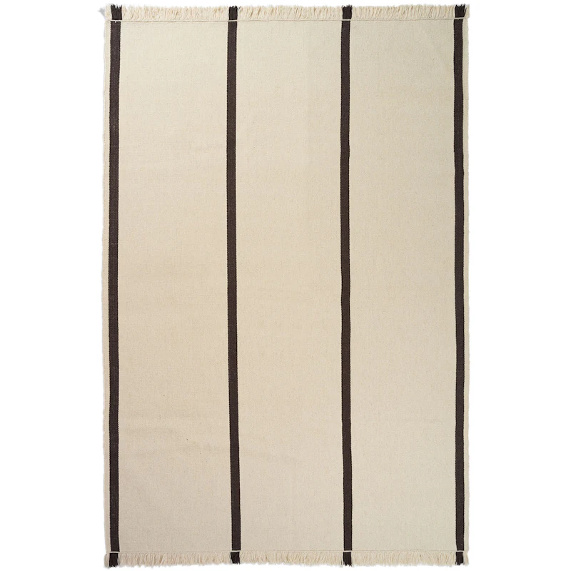 Calm Kelim Teppe 200x300 cm Off-white / Coffee