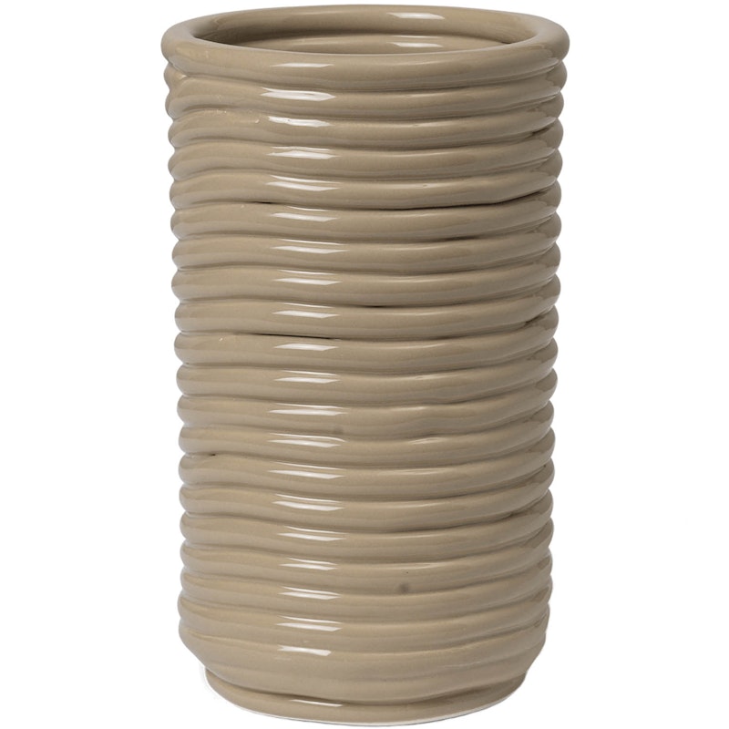 Corduroy Vase H21 cm, Cashmere