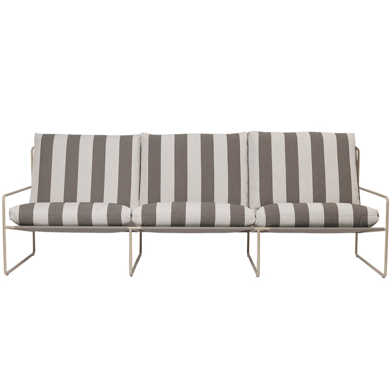 Desert Stripe Sofa Cashmere/Chocolate, 3-seters