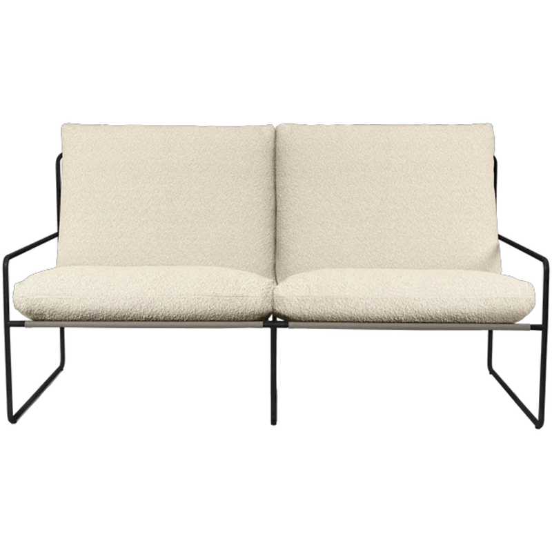 Desert 2-Seter Sofa, Sort / Off-White Bouclé