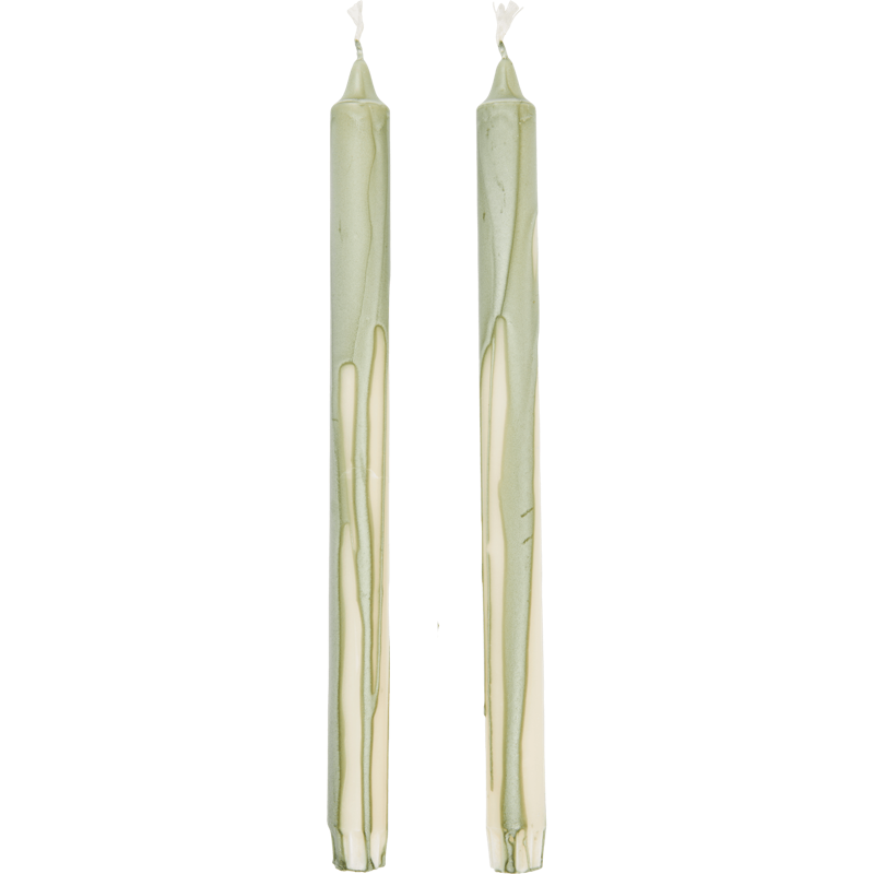 Dryp Stearinlys 30 cm 2-pk, Tea Green