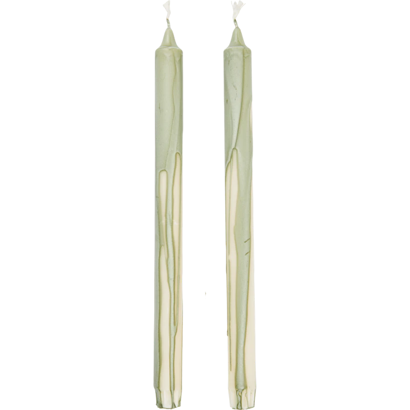 Dryp Stearinlys 30 cm 2-pk, Tea Green