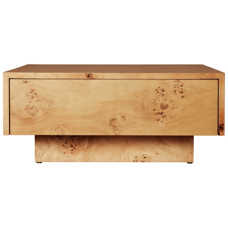 Burl Salongbord Med Oppbevaring 70x70 cm, Naturlig Masurved