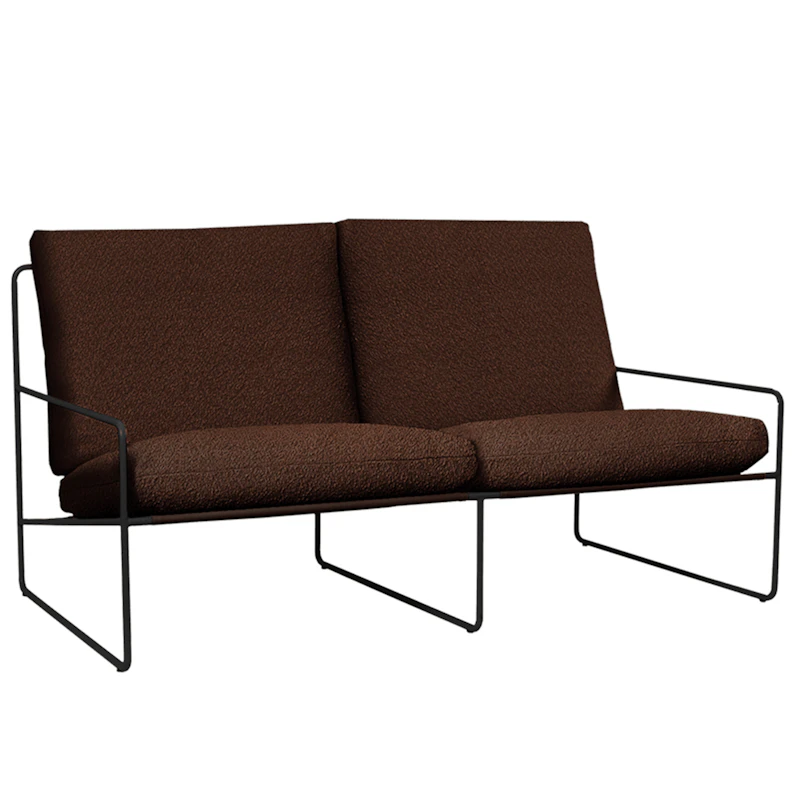 Desert 2-Seter Sofa, Sort / Kastanje