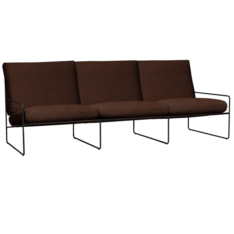Desert 3-Seter Sofa, Sort / Kastanje