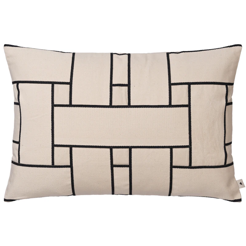 Lattice Offset Pute 40x60 cm, Off-white/Sort