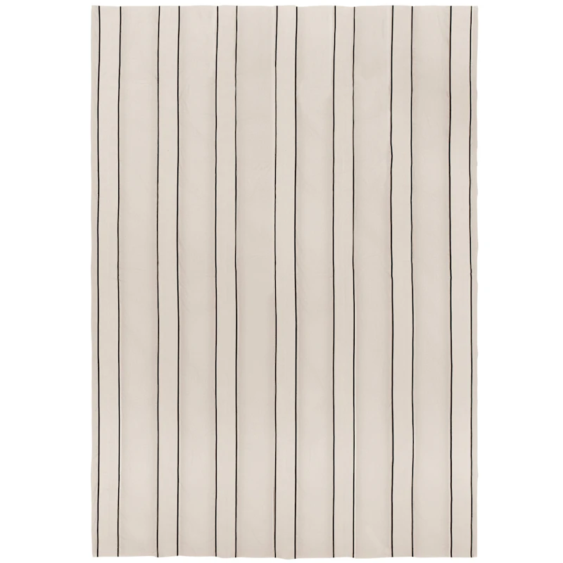 Twill Sengeteppe 230x260, Off-white/Sort