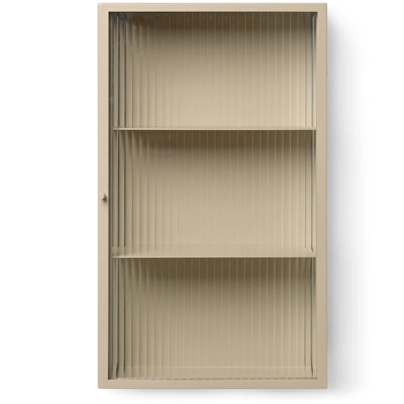 Haze Veggskap Ribbet Glass 35x60 cm, Cashmere