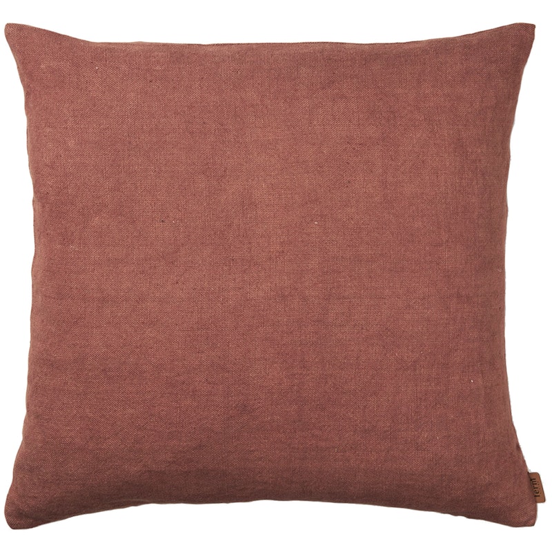 Heavy Linen Putetrekk 50x50 cm, Berry Red