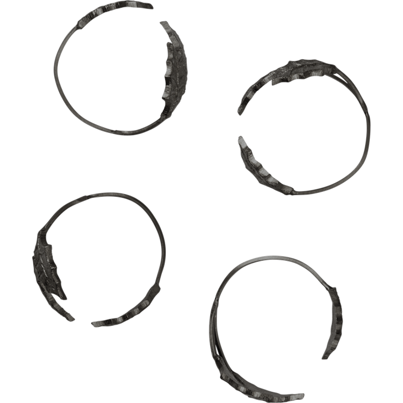 Holly Leaf Serviettring 4-pk, Sort Messing