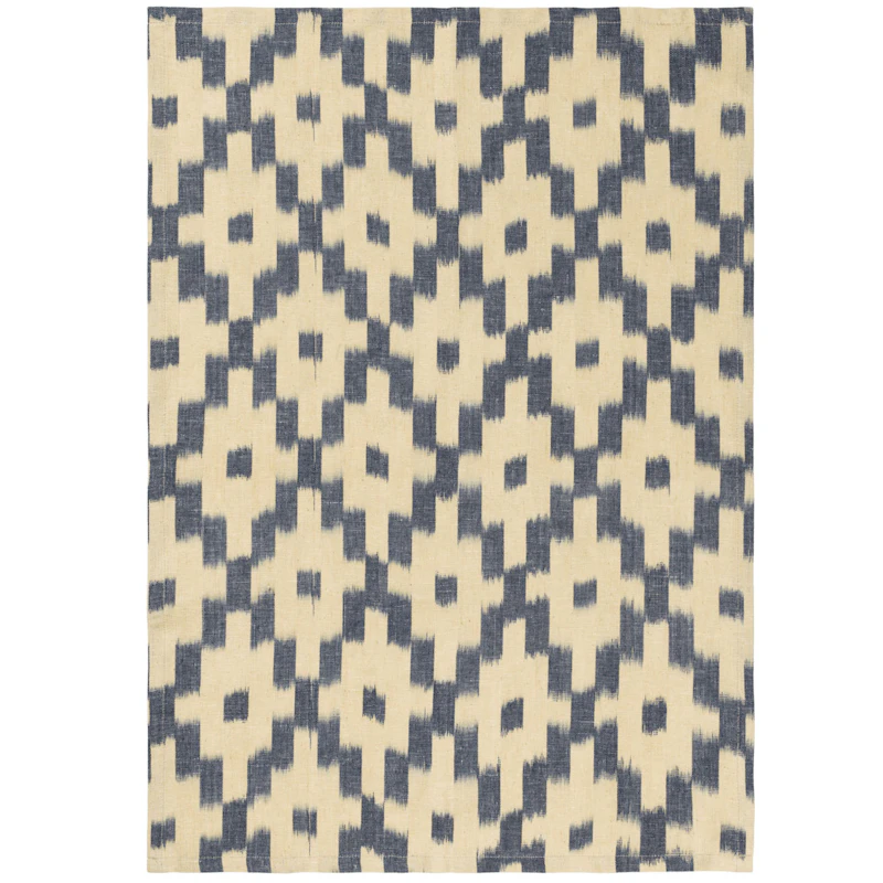 Ikat Kjøkkenhåndkle 50x70 cm, Ink Blue / Off-