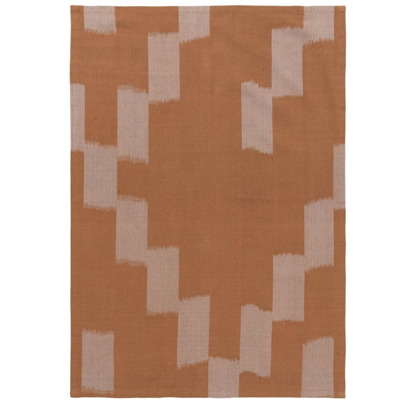 Ikat Kjøkkenhåndkle 50x70 cm, Mist Blue / Terracotta