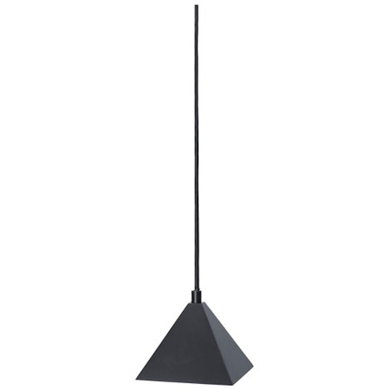 Kare Pendant Lampe, Sort/Rustfritt Stål