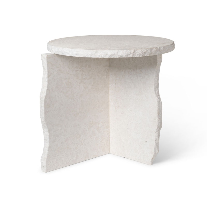 Mineral Sculptural Sidebord Bianco Curia Marmor, Hvit