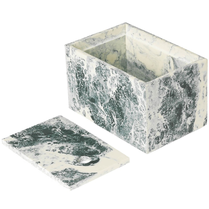 Mist Boks Med Lokk 10x15 cm, Off-white / Emerald