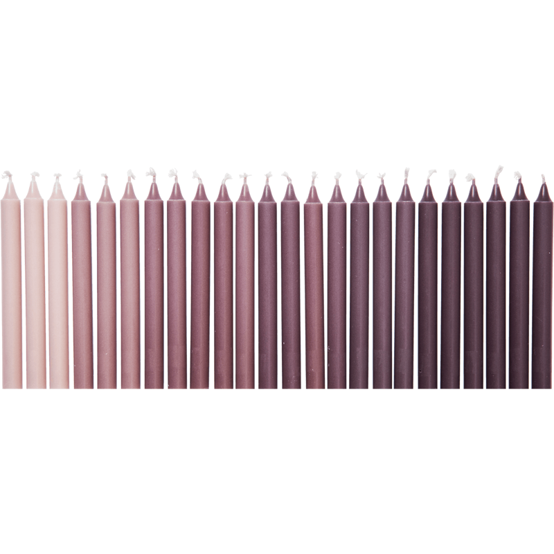 Ombre Stearinlys 24-pk, Dark Grape