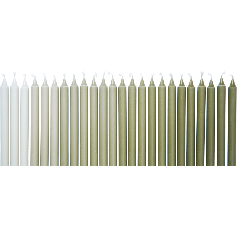 Ombre Stearinlys 24-pk, Khaki