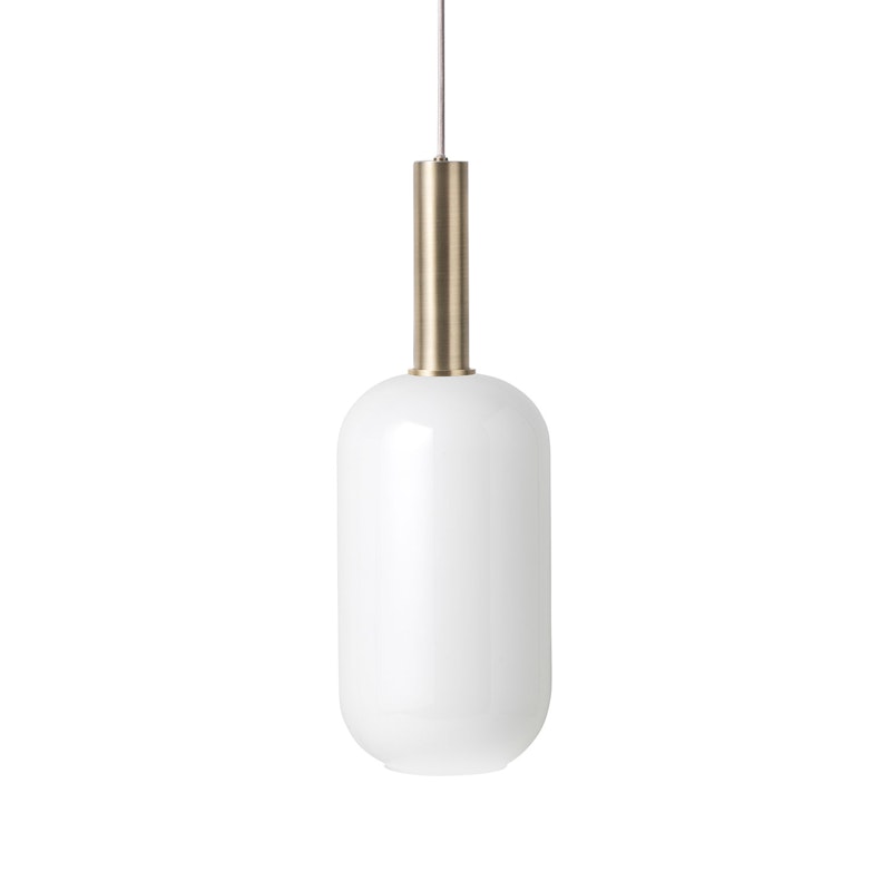 Opal Tall Pendel Høg, Hvit/Messing
