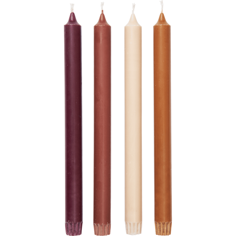 Pure Stearinlys 30 cm 4-pk, Roseate Blend