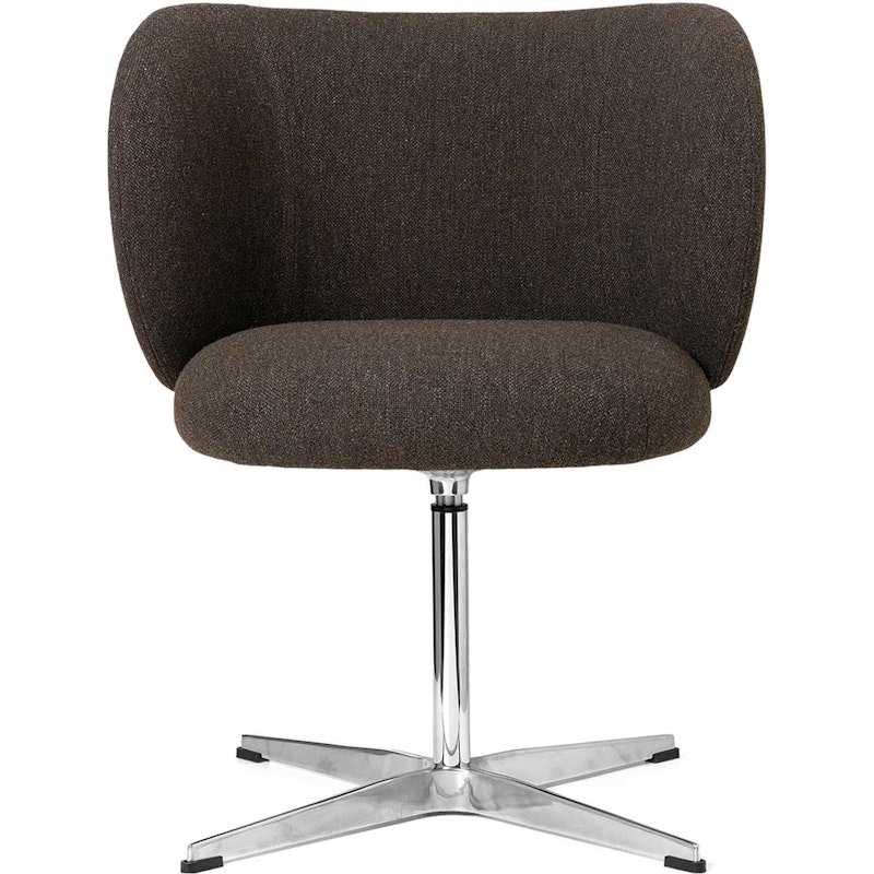 Rico Dining Swivel Bouclé Spisestol, Mørkegrå Melange