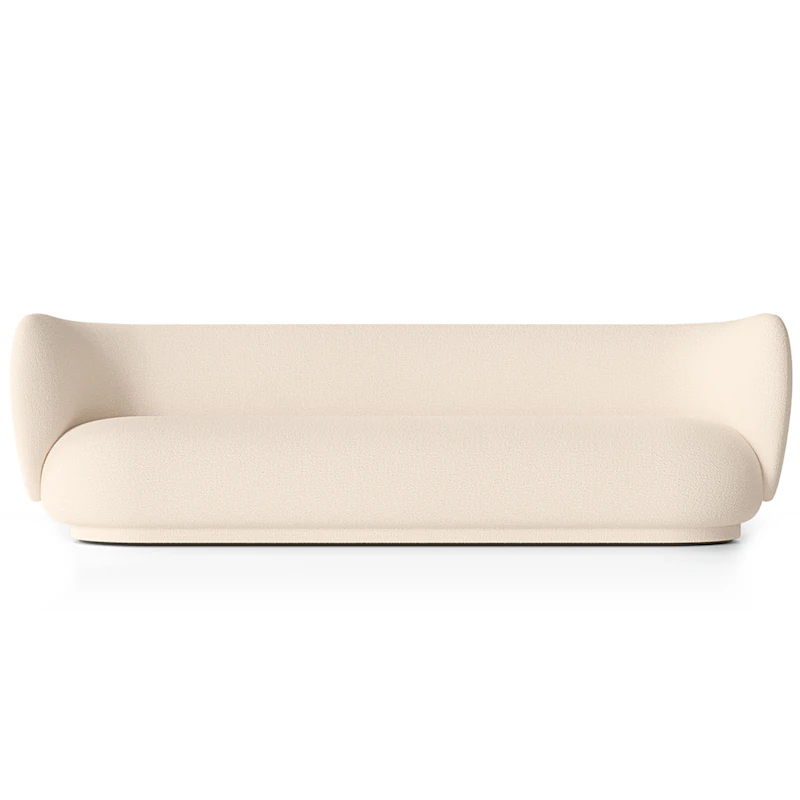Rico Wool Boucle 4-Seter Sofa, Off-white