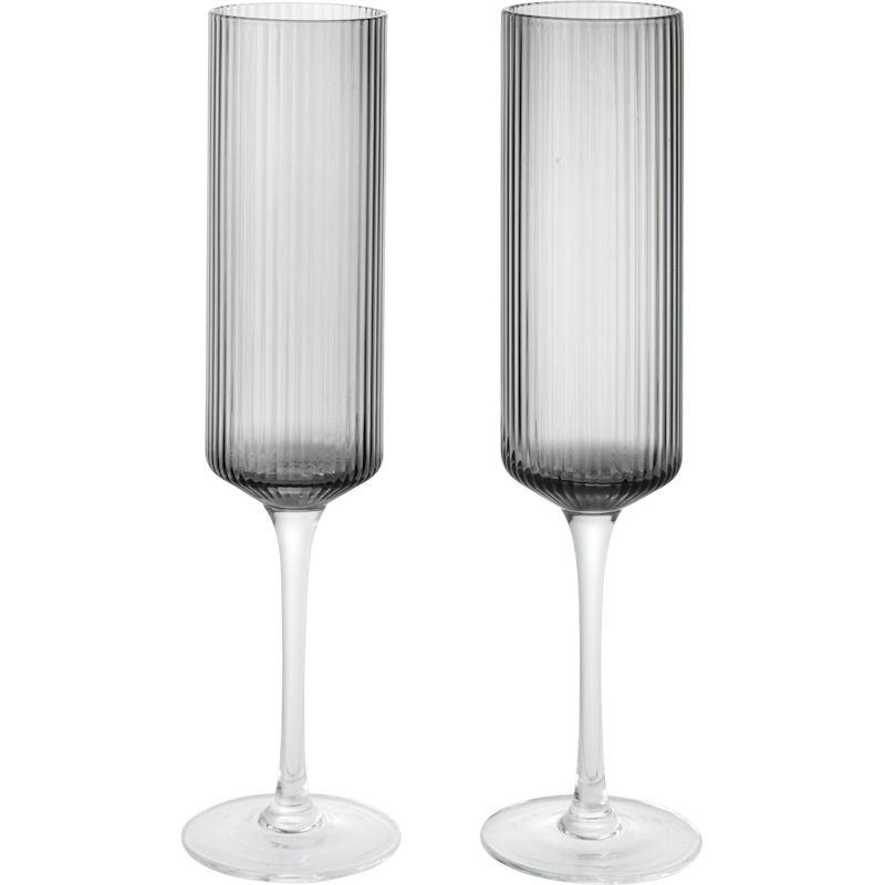 Ripple Champagneglass 2-pk, Smoked Grey