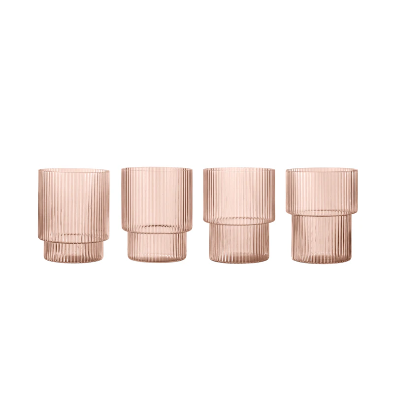 Ripple Glass 4-pk, Blush