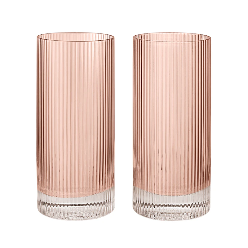 Ripple Highball-Glass 2-pk, Blush