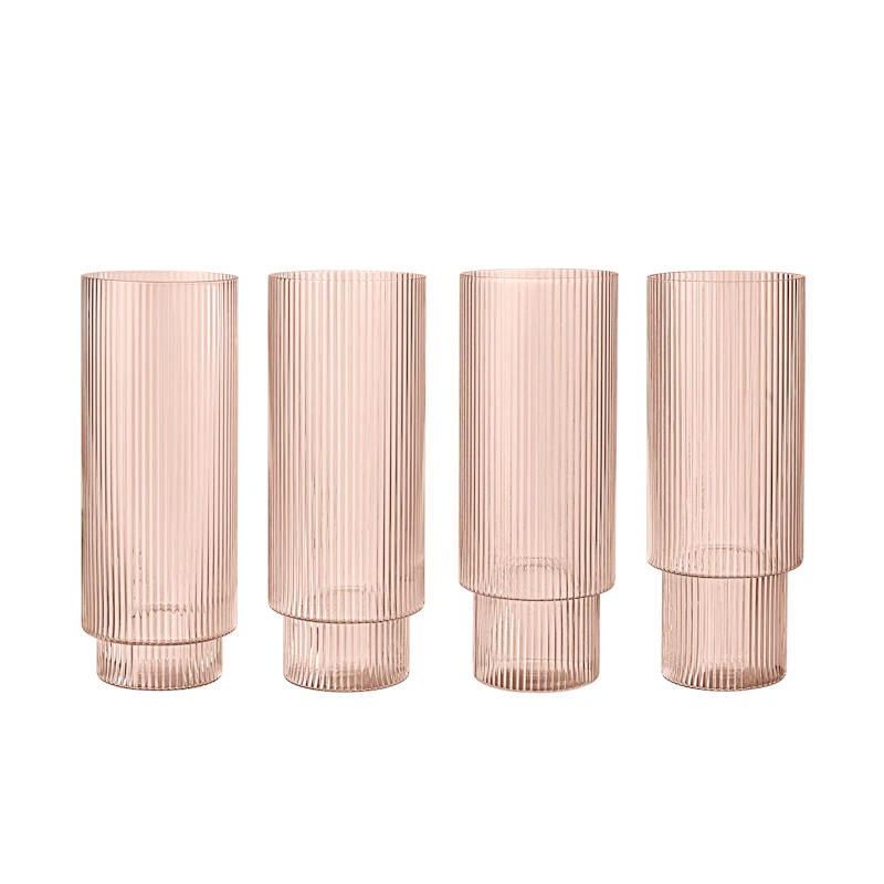 Ripple Longdrinkglass 4-pk, Blush