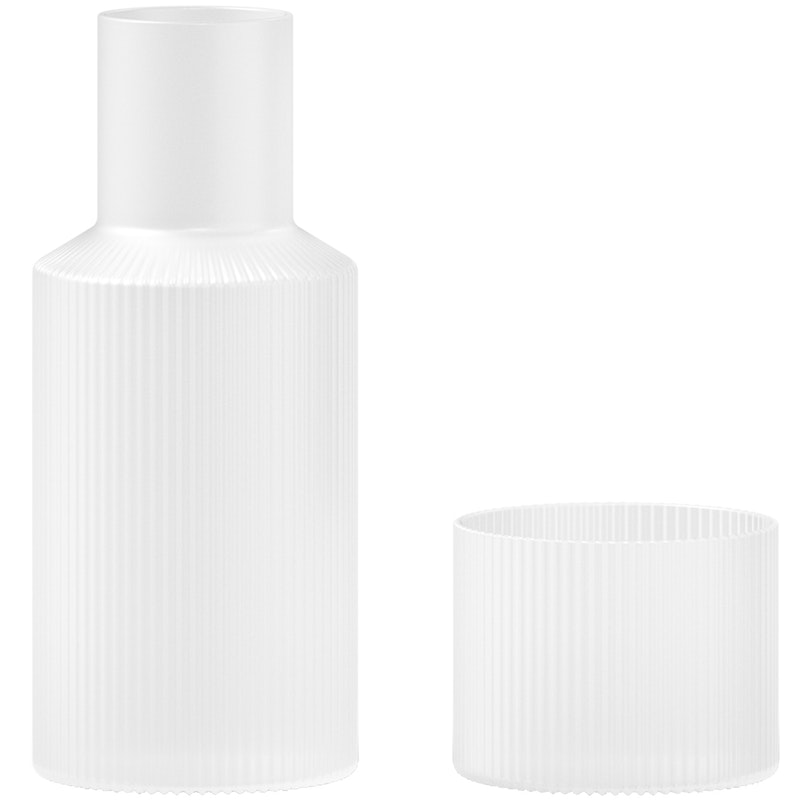 Ripple Small Carafe Set Karaffel med Drikkeglass, Frosted