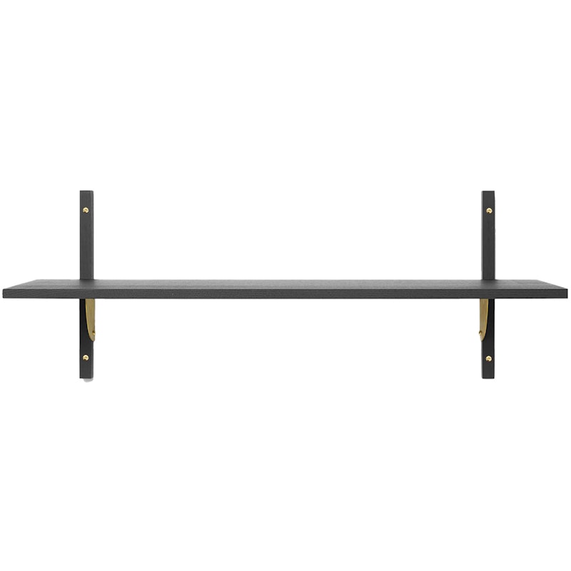 Sector Single Wide Hylle 34x87 cm, Black Ash/Messing