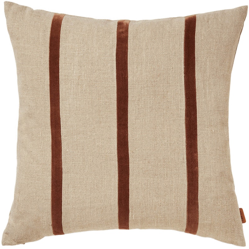 Senti Stripe Putetrekk 50x50 cm, Carob Brown