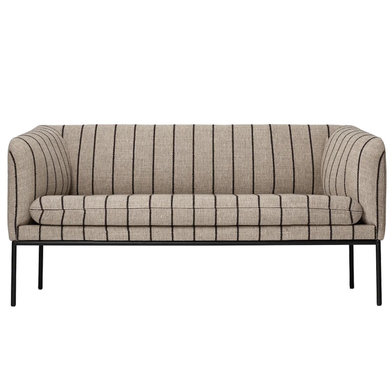 Turn Boucle 2-Seter Sofa, / Svart Sand